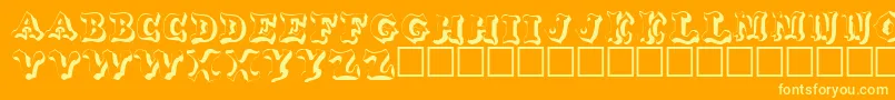 OhankoRegular-Schriftart – Gelbe Schriften auf orangefarbenem Hintergrund