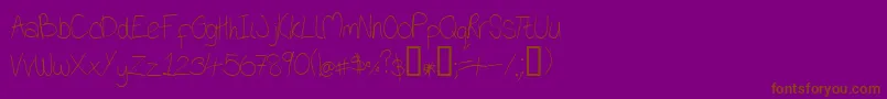 Oniob-fontti – ruskeat fontit violetilla taustalla