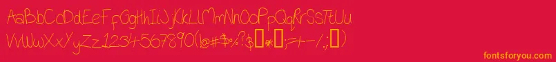 Oniob Font – Orange Fonts on Red Background