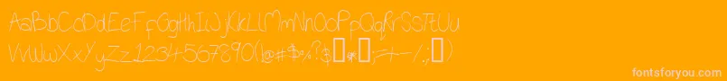 Oniob Font – Pink Fonts on Orange Background