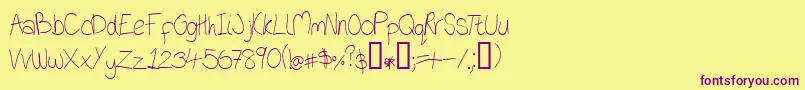 Oniob Font – Purple Fonts on Yellow Background