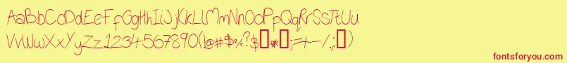 Oniob Font – Red Fonts on Yellow Background