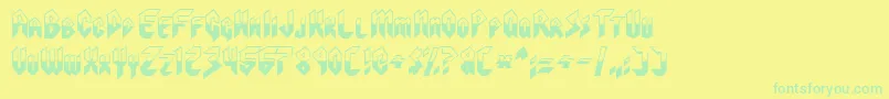 VisionariesNormal Font – Green Fonts on Yellow Background