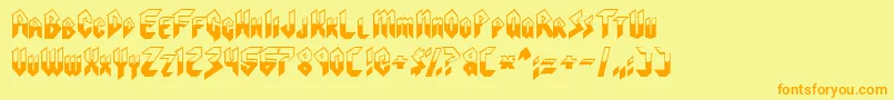 VisionariesNormal Font – Orange Fonts on Yellow Background