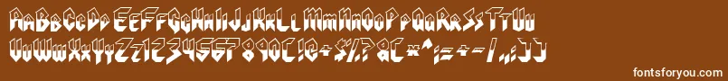 フォントVisionariesNormal – 茶色の背景に白い文字