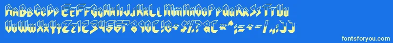 VisionariesNormal Font – Yellow Fonts on Blue Background