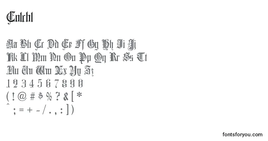 Fuente Colcbl - alfabeto, números, caracteres especiales