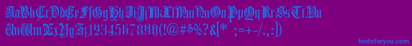 フォントColcbl – 紫色の背景に青い文字