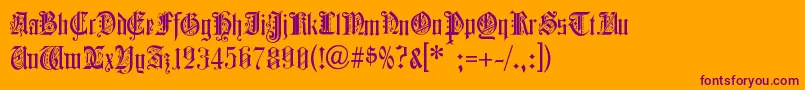 Colcbl-Schriftart – Violette Schriften auf orangefarbenem Hintergrund