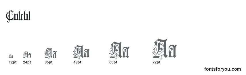 Größen der Schriftart Colcbl