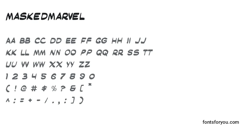 Schriftart MaskedMarvel – Alphabet, Zahlen, spezielle Symbole