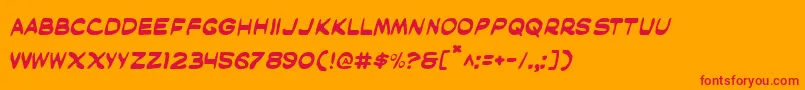 MaskedMarvel-Schriftart – Rote Schriften auf orangefarbenem Hintergrund
