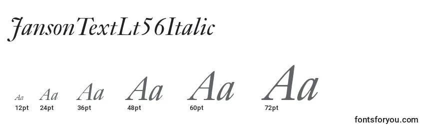 Размеры шрифта JansonTextLt56Italic