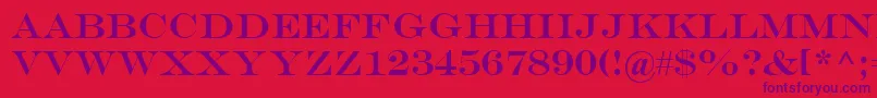 Engr Font – Purple Fonts on Red Background