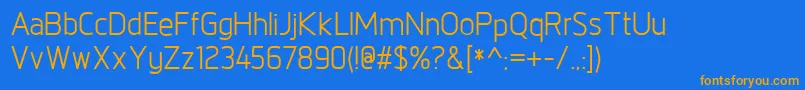 NorpethMedium-Schriftart – Orangefarbene Schriften auf blauem Hintergrund