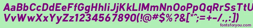 KlimaBoldItalic Font – Purple Fonts on Green Background