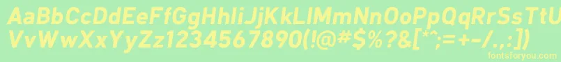 KlimaBoldItalic Font – Yellow Fonts on Green Background