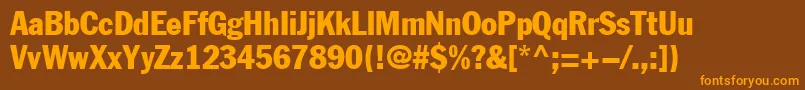 Fonte Fagotcondensed – fontes laranjas em um fundo marrom