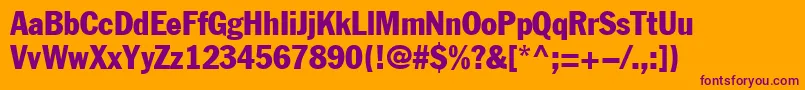 Fagotcondensed Font – Purple Fonts on Orange Background
