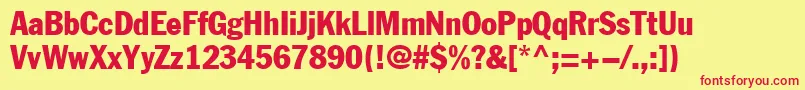 Fagotcondensed Font – Red Fonts on Yellow Background