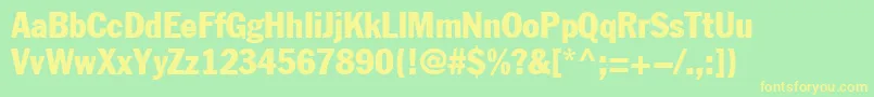 Fagotcondensed Font – Yellow Fonts on Green Background