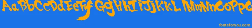 Ssf4Abuket Font – Orange Fonts on Blue Background