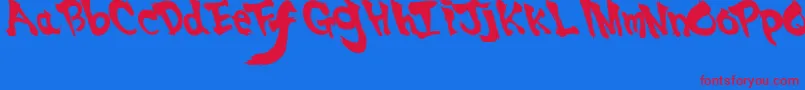Ssf4Abuket Font – Red Fonts on Blue Background