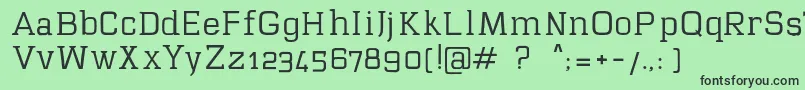 フォントMawi – 緑の背景に黒い文字