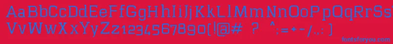 Czcionka Mawi – niebieskie czcionki na czerwonym tle
