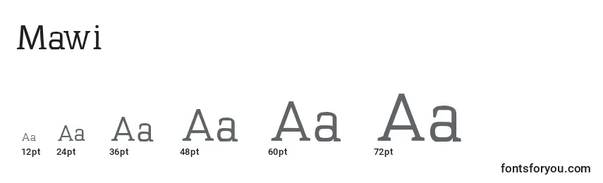 Размеры шрифта Mawi