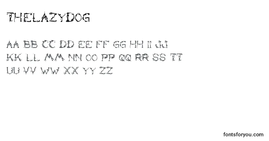 A fonte TheLazyDog – alfabeto, números, caracteres especiais