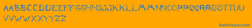 Fonte TheLazyDog – fontes azuis em um fundo laranja