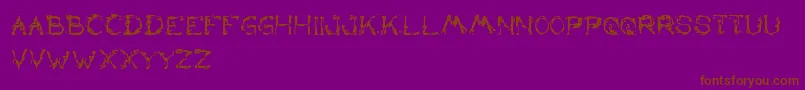 Fonte TheLazyDog – fontes marrons em um fundo roxo
