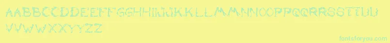 TheLazyDog-Schriftart – Grüne Schriften auf gelbem Hintergrund