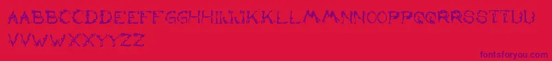 TheLazyDog-Schriftart – Violette Schriften auf rotem Hintergrund