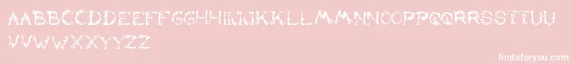 Fonte TheLazyDog – fontes brancas em um fundo rosa