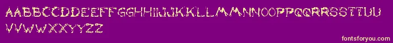 Fonte TheLazyDog – fontes amarelas em um fundo roxo