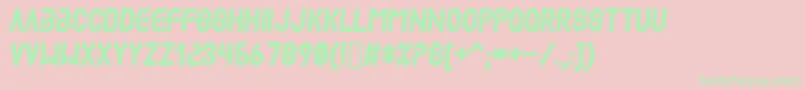 Madscientist-Schriftart – Grüne Schriften auf rosa Hintergrund