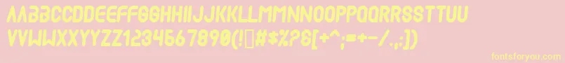Madscientist Font – Yellow Fonts on Pink Background