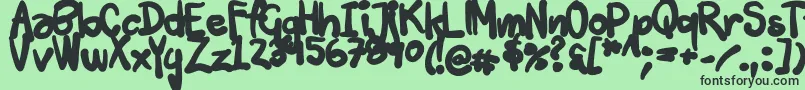 Шрифт Tuschtouch3 – чёрные шрифты на зелёном фоне