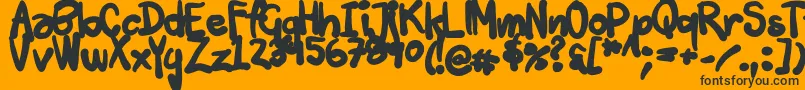 Tuschtouch3 Font – Black Fonts on Orange Background