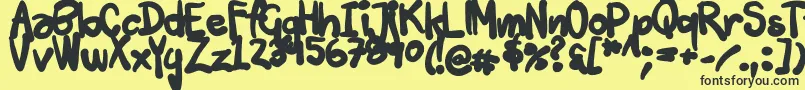 フォントTuschtouch3 – 黒い文字の黄色い背景