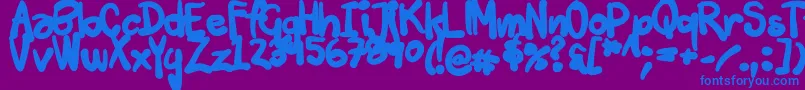 フォントTuschtouch3 – 紫色の背景に青い文字