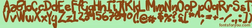 Шрифт Tuschtouch3 – коричневые шрифты на зелёном фоне