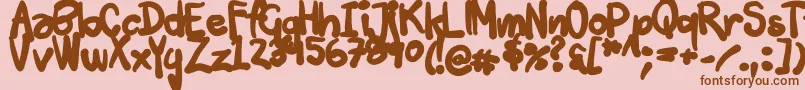 Tuschtouch3-Schriftart – Braune Schriften auf rosa Hintergrund