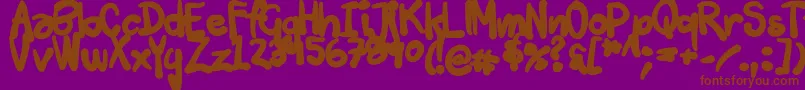Czcionka Tuschtouch3 – brązowe czcionki na fioletowym tle