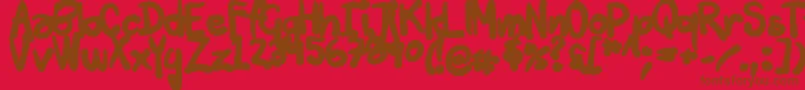 Tuschtouch3-Schriftart – Braune Schriften auf rotem Hintergrund