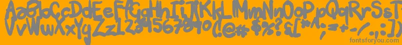 Tuschtouch3-Schriftart – Graue Schriften auf orangefarbenem Hintergrund