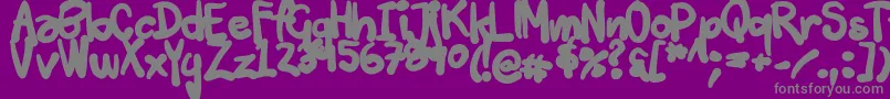 Tuschtouch3-fontti – harmaat kirjasimet violetilla taustalla