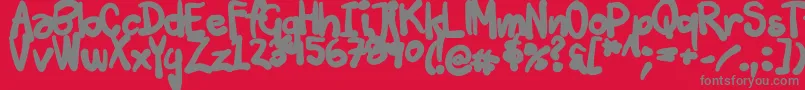 Tuschtouch3-Schriftart – Graue Schriften auf rotem Hintergrund